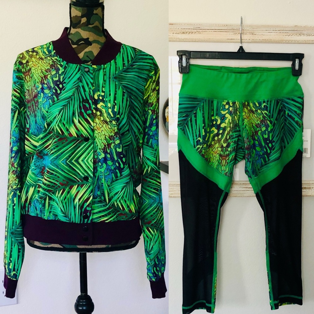 Reflex Carnival Tropical Bomber and Capri Mesh Leggings